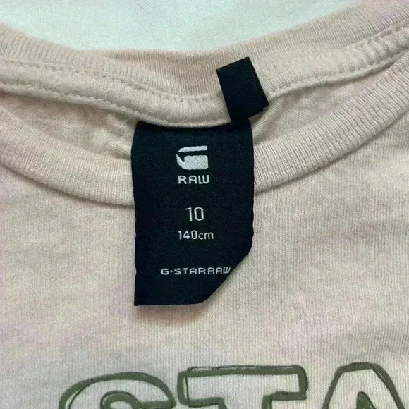 G-Star Raw Kids Size 10 Long Sleeve Graphic Tee Pink - Picture 4 of 5